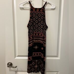 Black and Red Patterned Maxi Dress